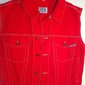 Soda Pop Superior Equipment  NWOT   thick denim vest/sleeveless shirt - size S -